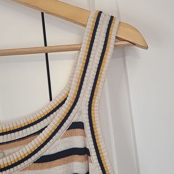 Nic+Zoe Vital Striped Sweater Tank Cream, Black, Mustard, Tan Size L - Picture 5 of 15
